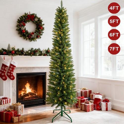 7ft green pencil christmas - 4-7ft,