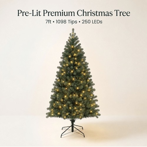 7ft pre lit led premium - led,