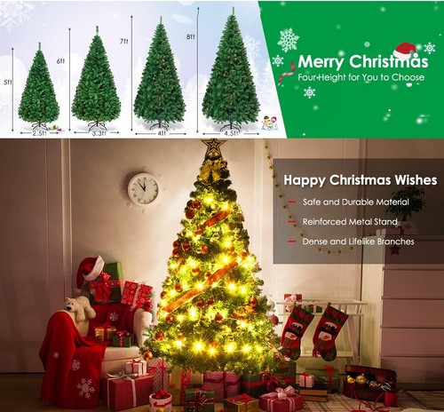Christmas tree with lights - christmas,